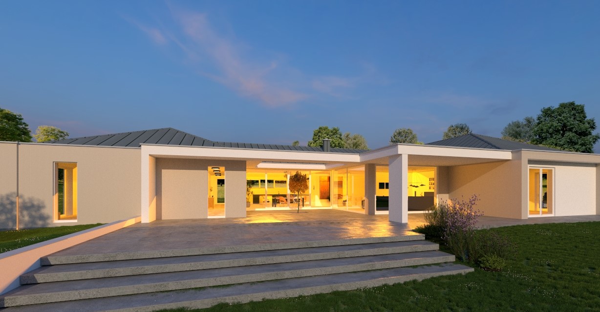 luxus bungalow mit atrium