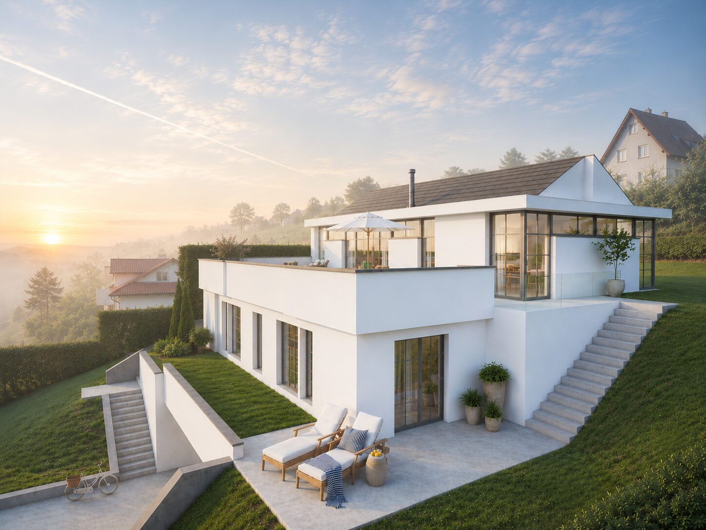 hanghaus morgens luxus meisterwerk unikathaus